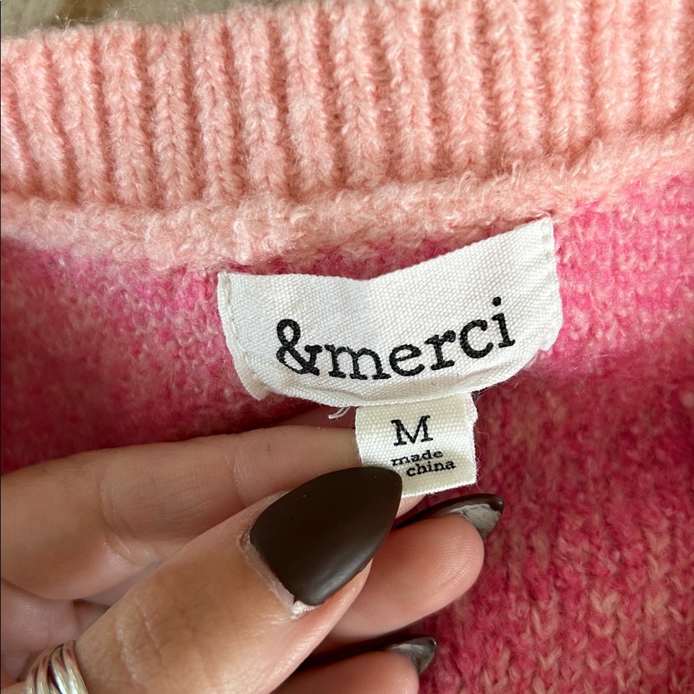 Pink Heart Pattern Sweater - Picture 3 of 3